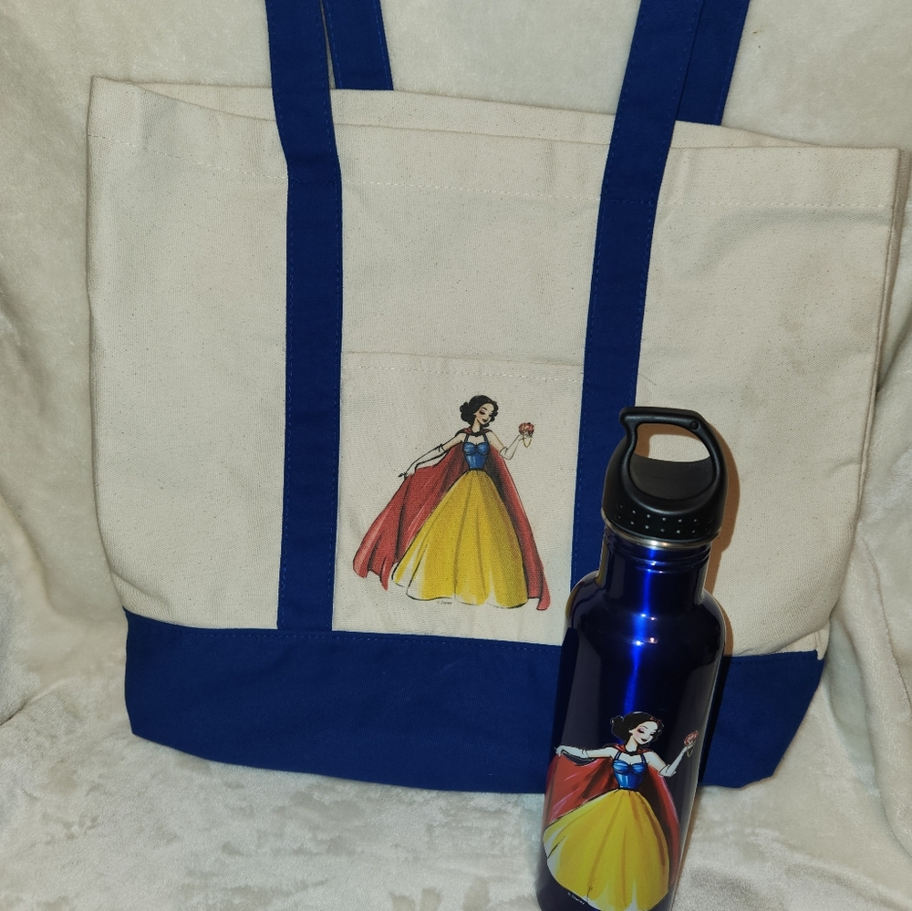 Disney Snow White canvas bag with matching water bottle